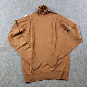 John Smedley Richards Merino Pullover Turtleneck Sweater size S Ginger Brown